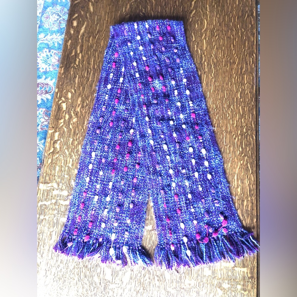 Donegal Design Ireland Handwoven Wool Purple and Pink Women's Scarf